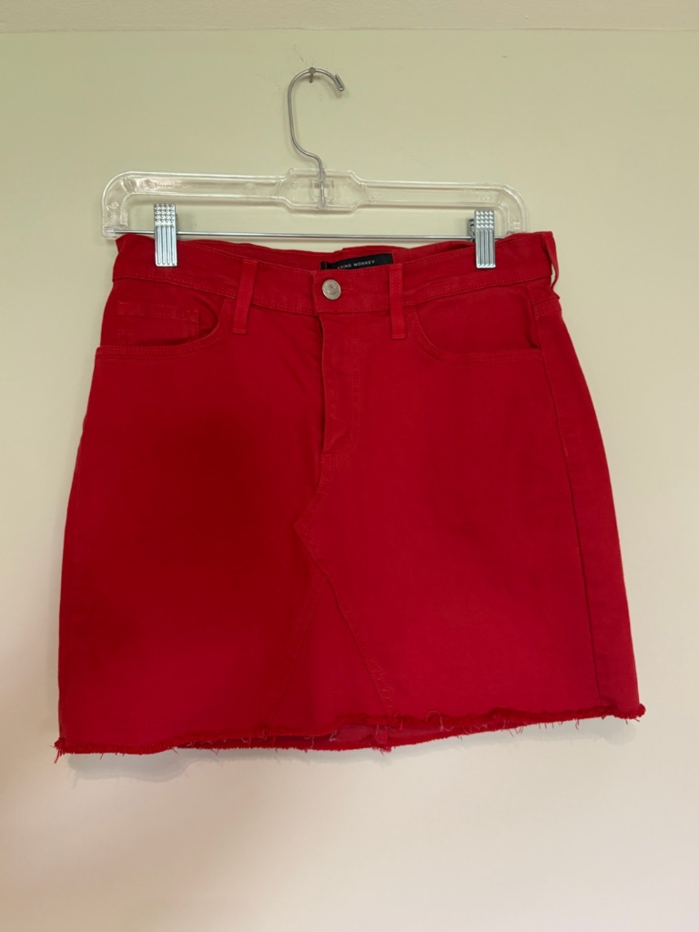 Flying Monkey Red Denim Mini Skirt